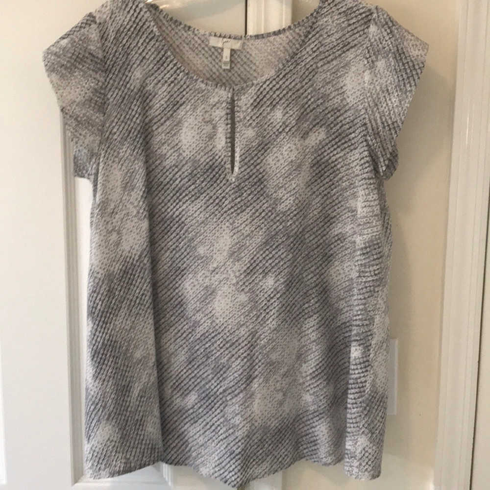 JOIE SILK SNAKE SKIN PRINT SHORT SLEEVE